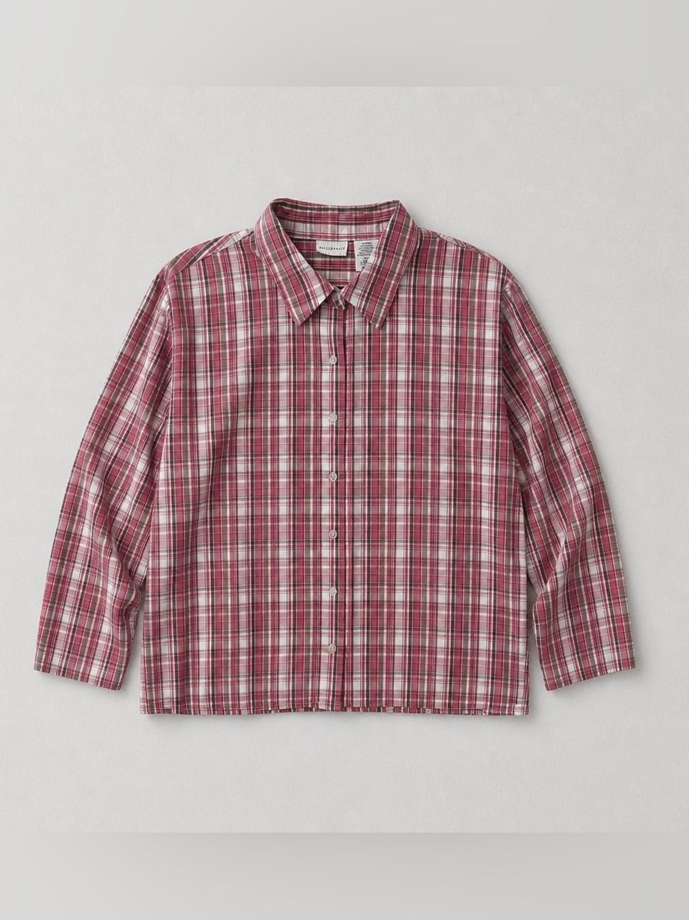 Vintage White Stag Pink and White Plaid Button-Down Shirt